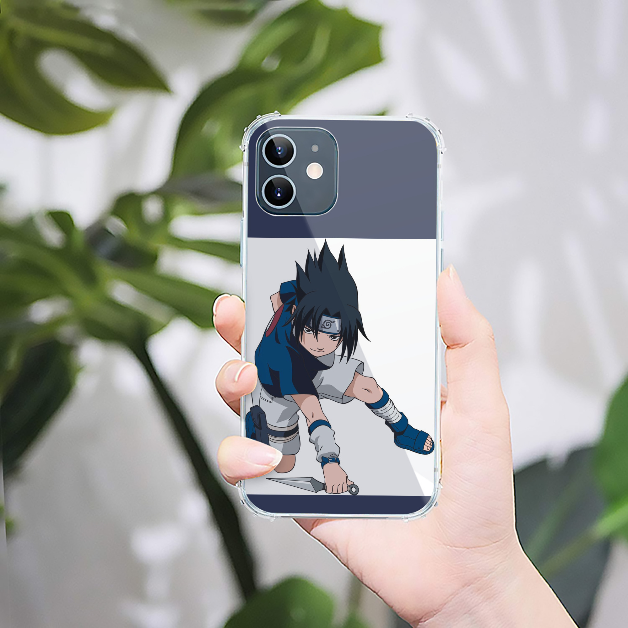 （画像用） NARUTO -ナルト- うちは サスケ Uchiha Sasuke 【iPhone 12シリーズ対応】透明スマホケース（クリアソフトケース）